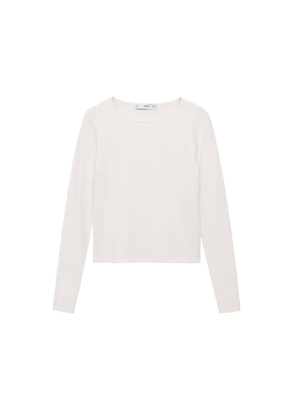 Beige Fine-Knit Fitted Sweater, , large image number 3