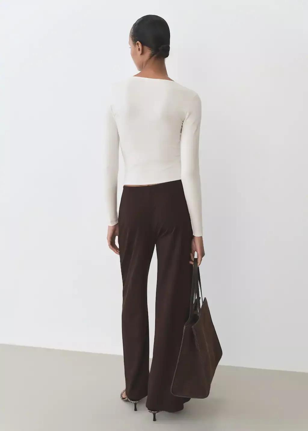 Beige Fine-Knit Fitted Sweater, , large image number 7