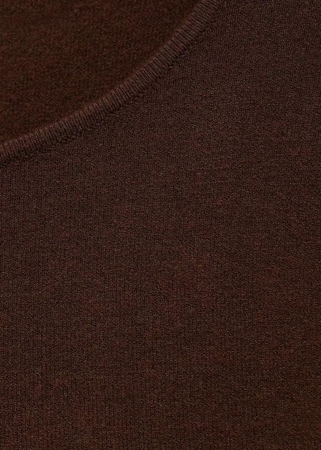 Brown Fine-Knit Fitted Sweater, , large image number 7