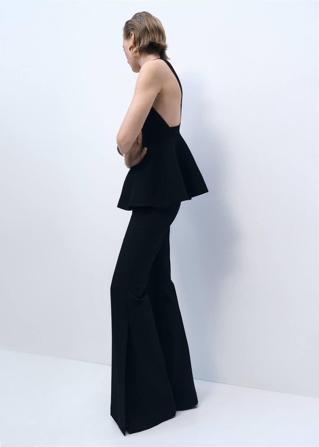 Black Classic Cropped Tank Top, , large image number 2