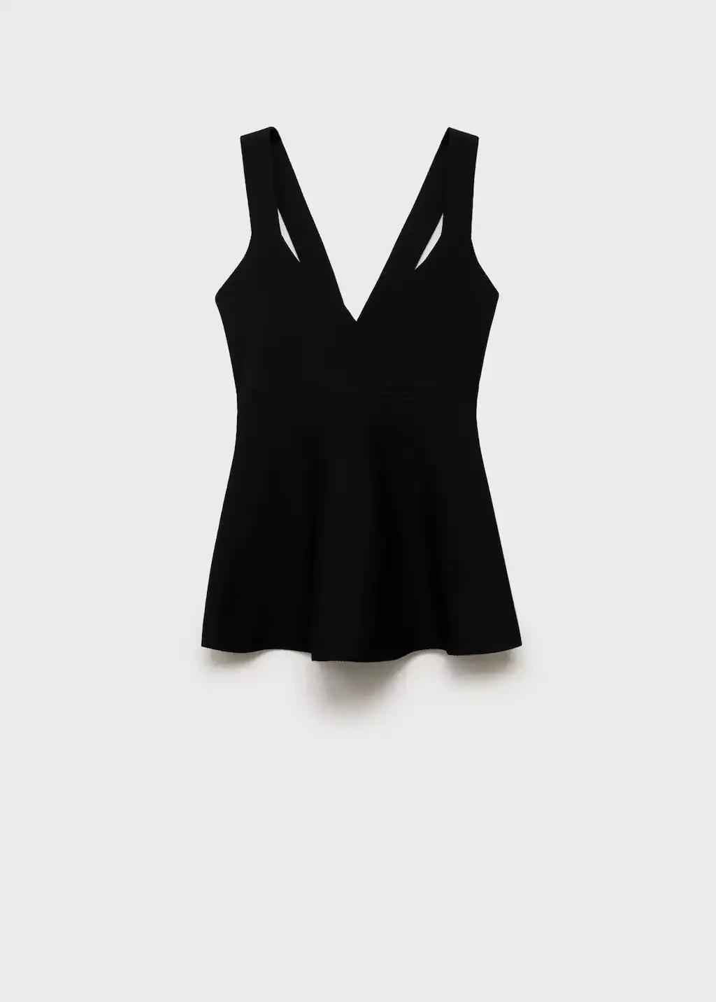 Black Classic Cropped Tank Top, , large image number 3