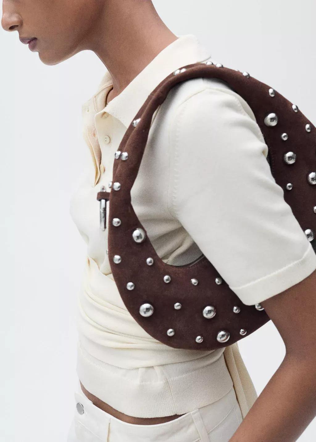 Beige Short-Sleeved Sweater With Knot Detail, , medium
