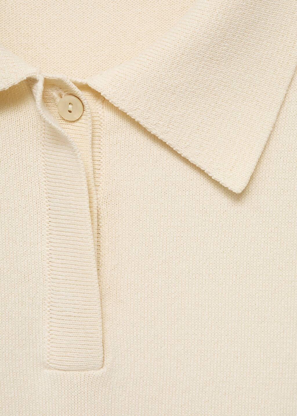 Beige Short-Sleeved Sweater With Knot Detail, , large image number 5
