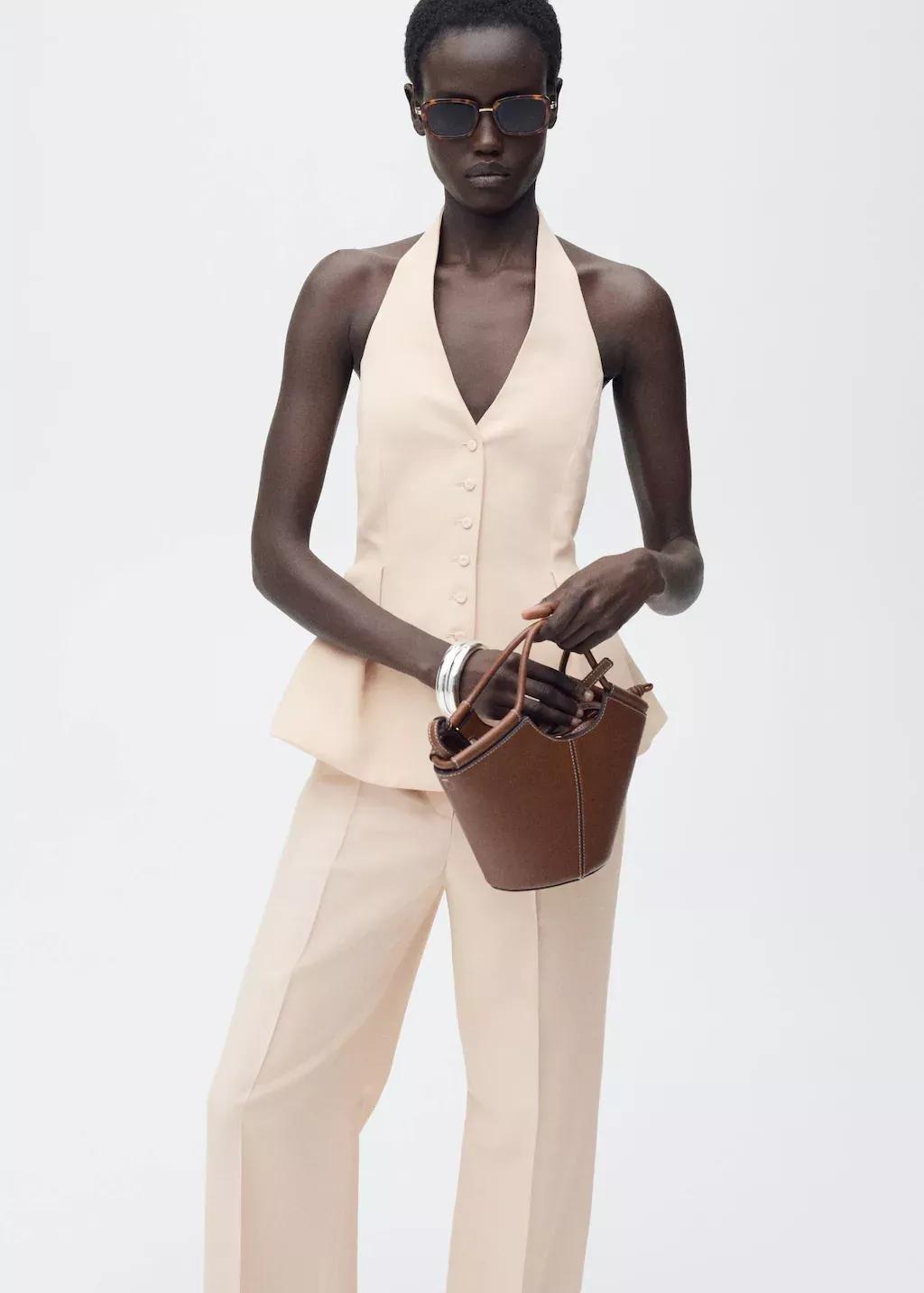 Pink Lt Pastel Straight Suit Trousers, , medium