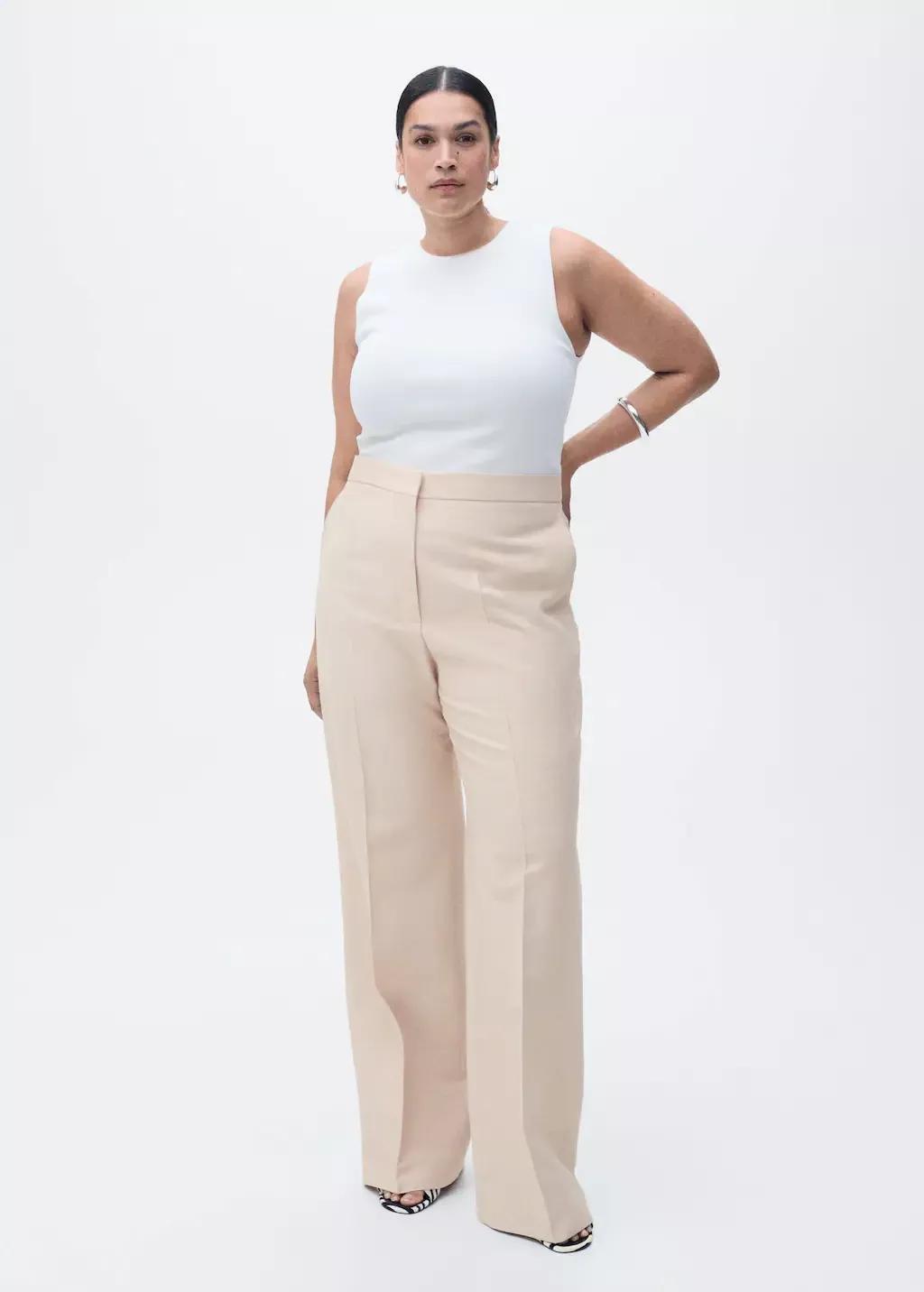 Pink Lt Pastel Straight Suit Trousers, , large image number 5
