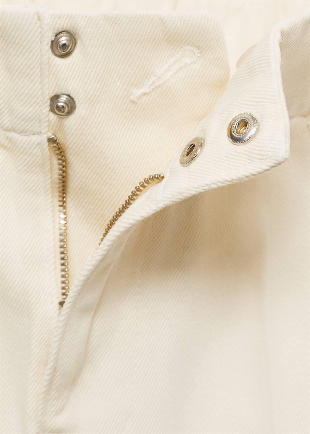 LIGHT BEIGE Cotton wideleg trousers, , large image number 4