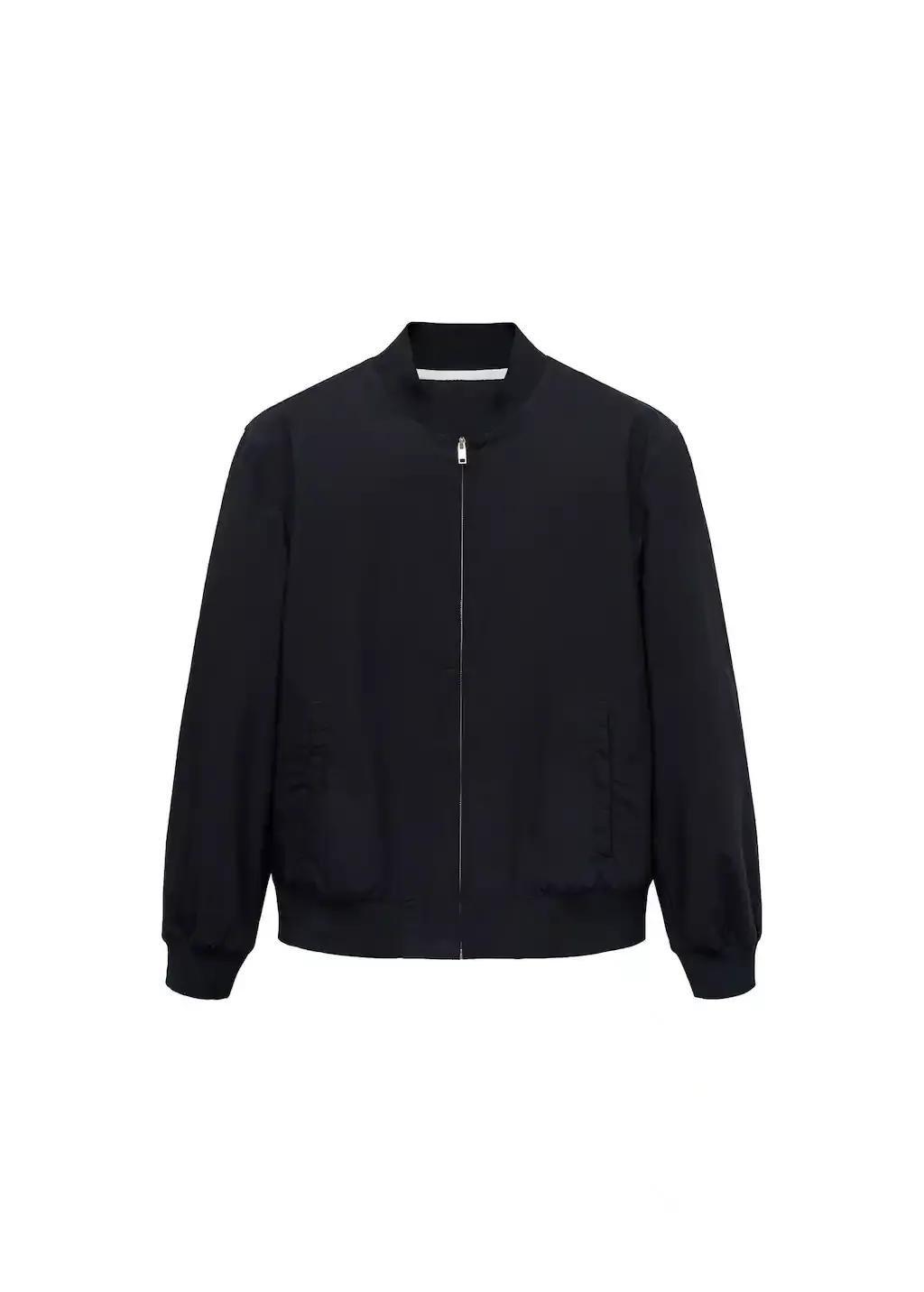 Navy 100% Cotton Bomber Jacket, , large image number 3
