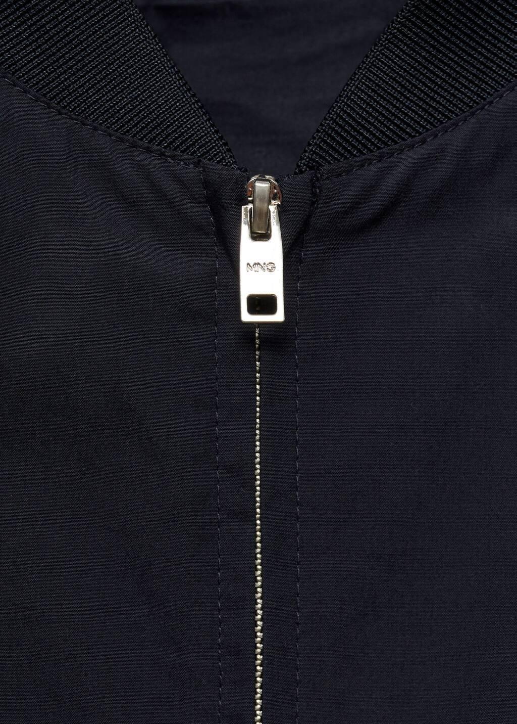 Navy 100% Cotton Bomber Jacket, , large image number 4