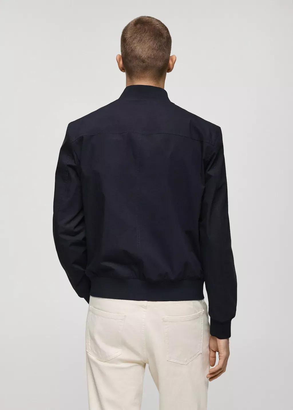 Navy 100% Cotton Bomber Jacket, , large image number 5