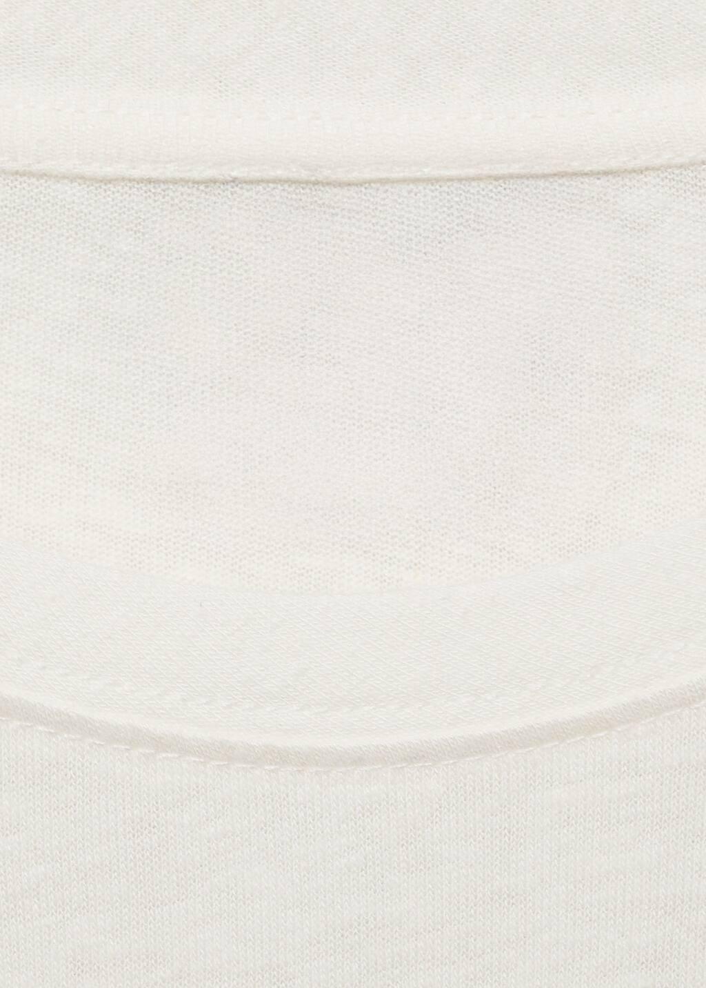 White Linen Slim-Fit T-Shirt, , large image number 4