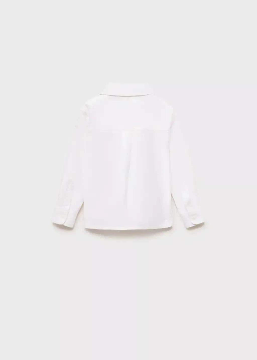 White Cotton And Linen Shirt, Baby Boy, , large image number 2