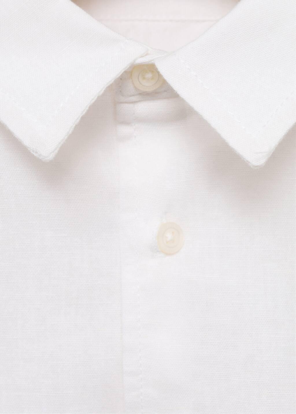 White Cotton And Linen Shirt, Baby Boy, , large image number 4