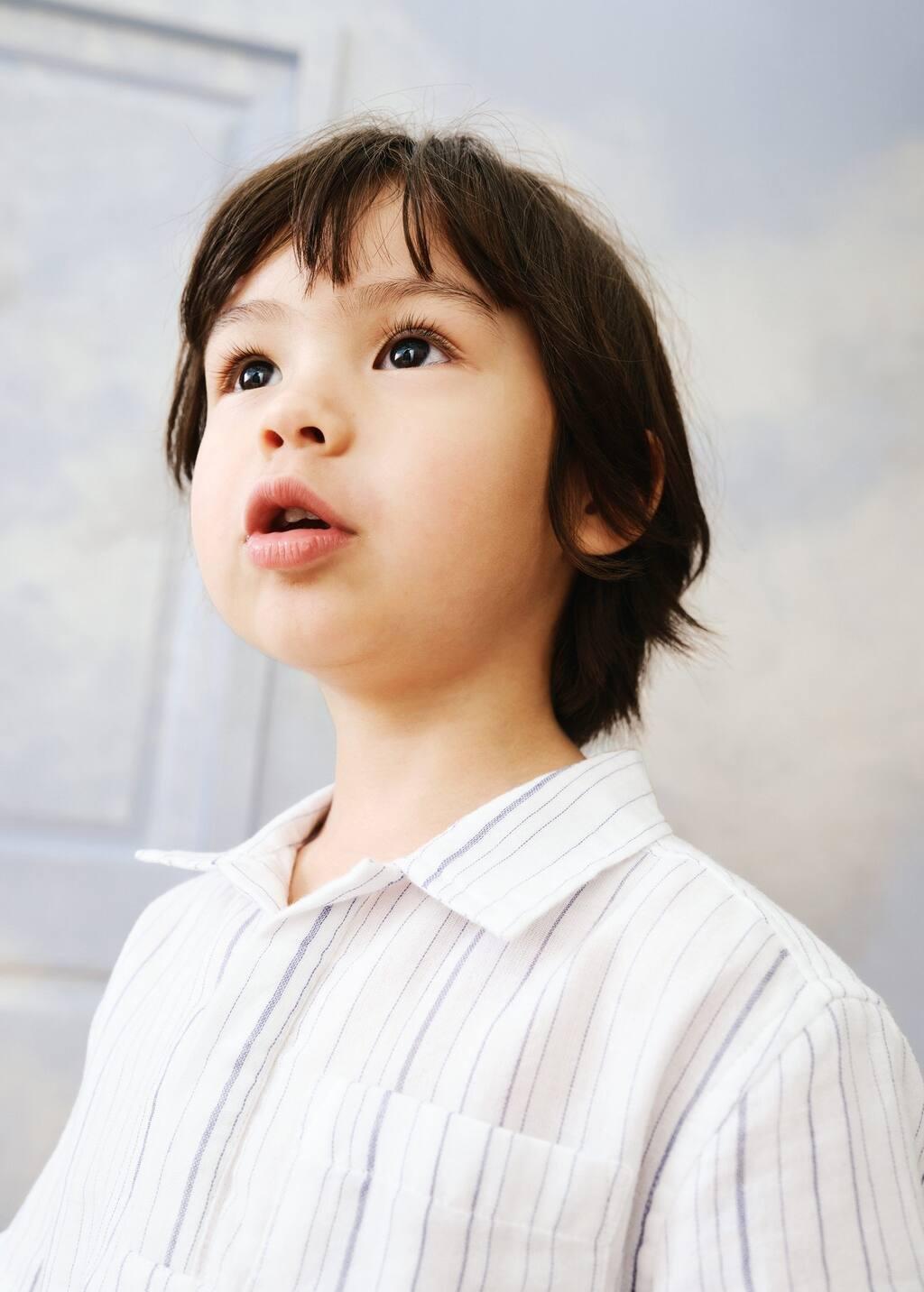 White Striped Cotton Shirt, Baby Boy, , large image number 1