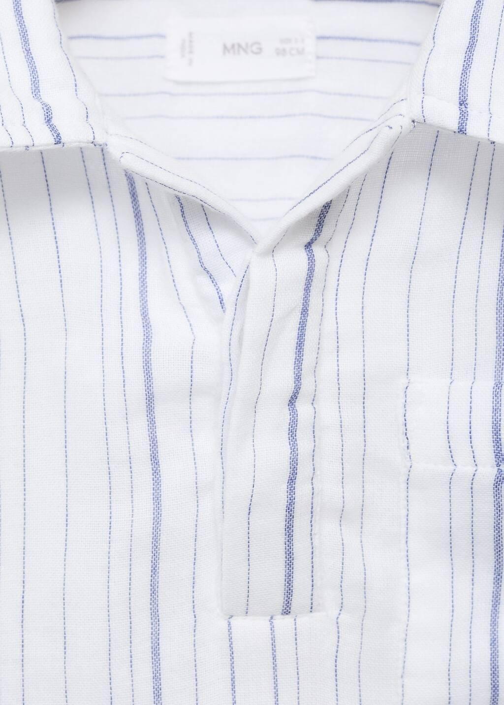 White Striped Cotton Shirt, Baby Boy, , large image number 2