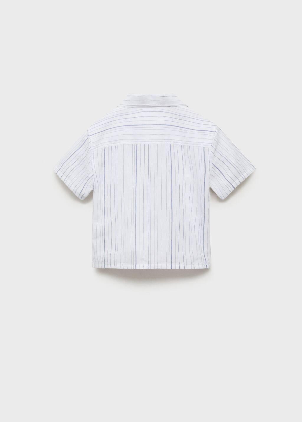 White Striped Cotton Shirt, Baby Boy, , large image number 4