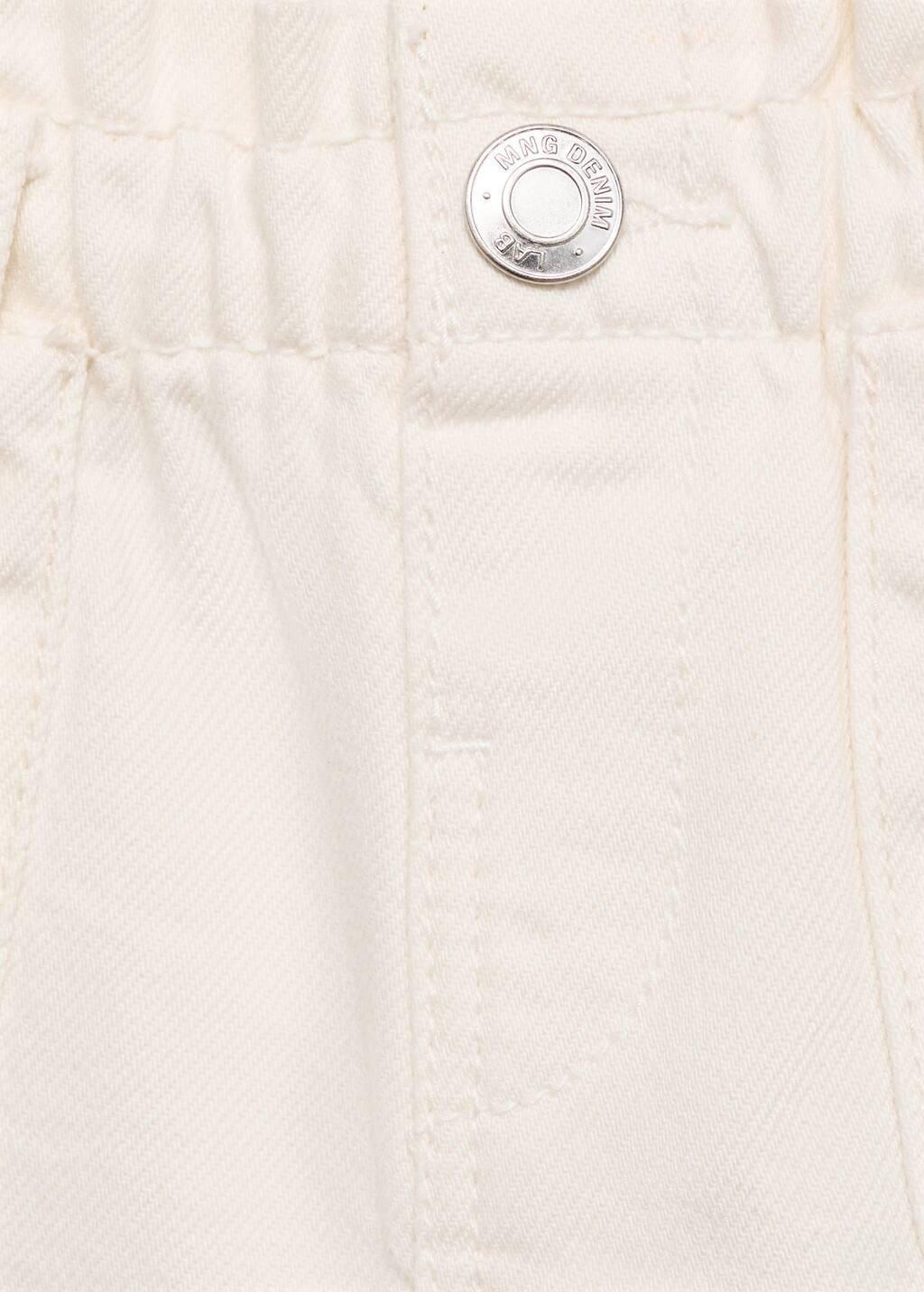 Beige Paperbag Denim Shorts, Baby Girl, , large image number 2