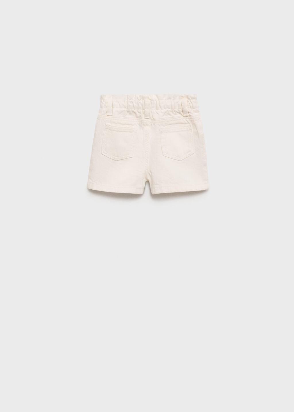 Beige Paperbag Denim Shorts, Baby Girl, , large image number 4