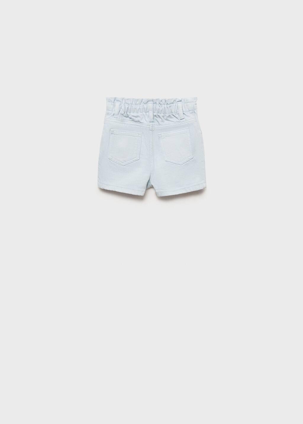 LT-PASTEL BLUE Paperbag denim shorts, Baby Girl, , large image number 1