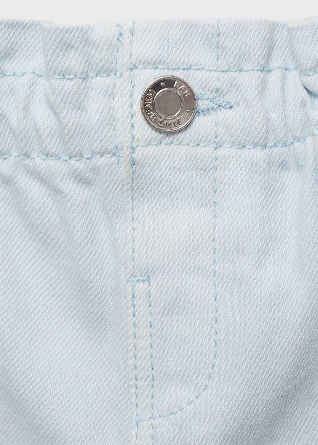 LT-PASTEL BLUE Denim paperbag shorts, Baby Girl, , large image number 2