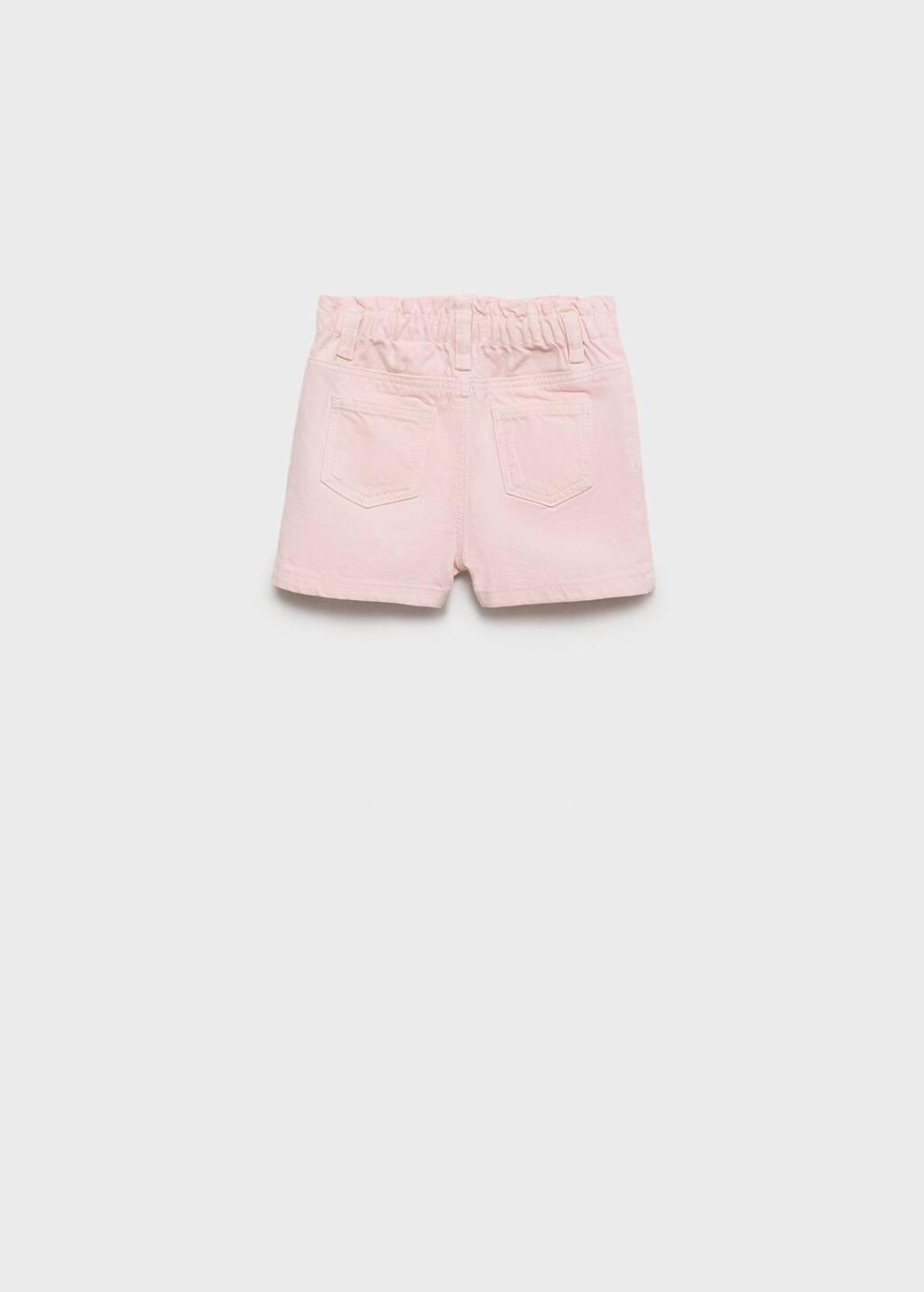 Pink Paperbag Denim Shorts, Baby Girl, , large image number 2