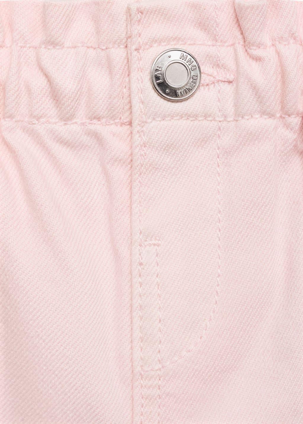 Pink Paperbag Denim Shorts, Baby Girl, , large image number 3