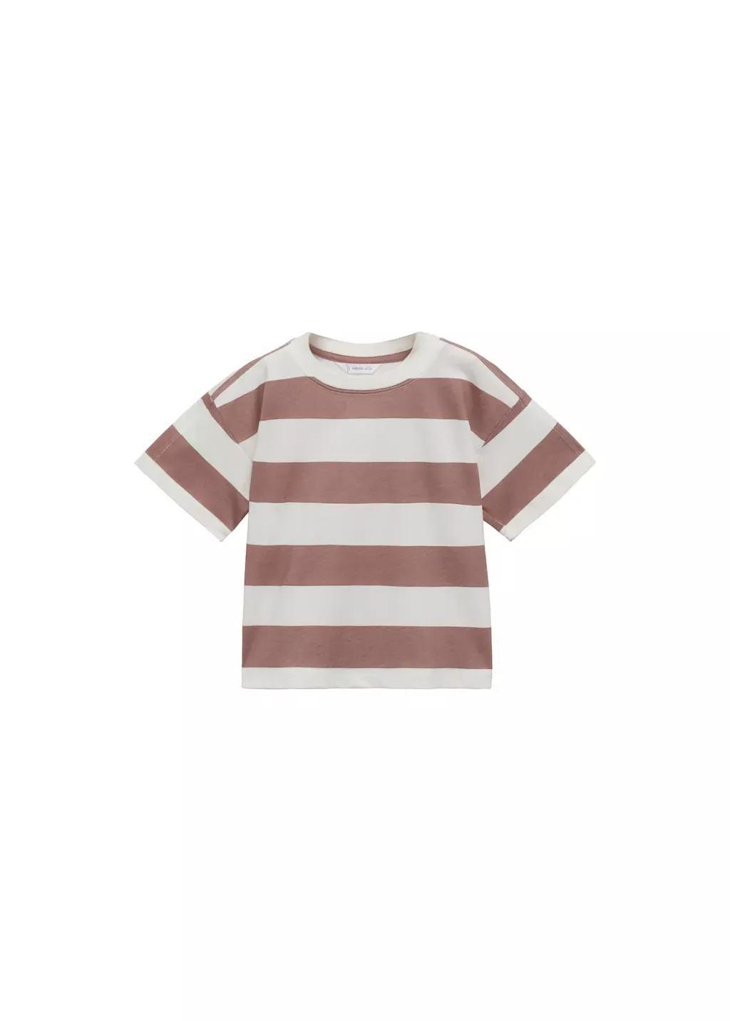 Pink Lt Pastel Striped Cotton T-Shirt, Baby Boy, , medium