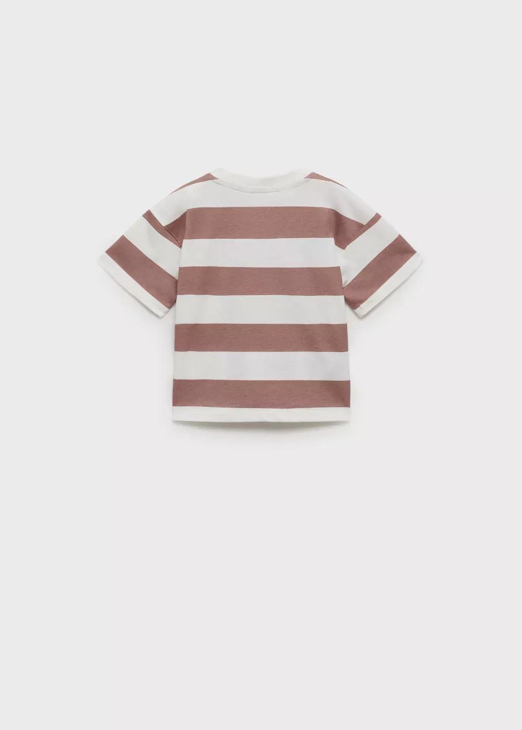 Pink Lt Pastel Striped Cotton T-Shirt, Baby Boy, , large image number 1