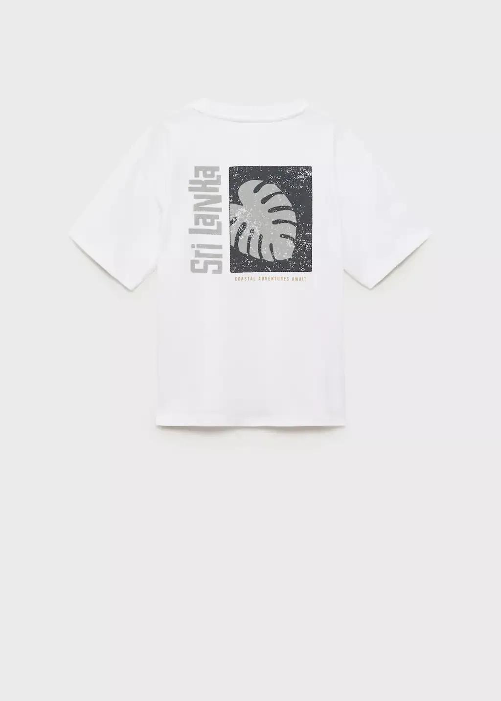 White Printed Cotton-Blend T-Shirt, Kids Boy, , large image number 2