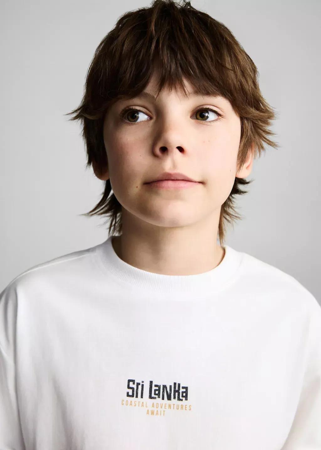 White Printed Cotton-Blend T-Shirt, Kids Boy, , large image number 3