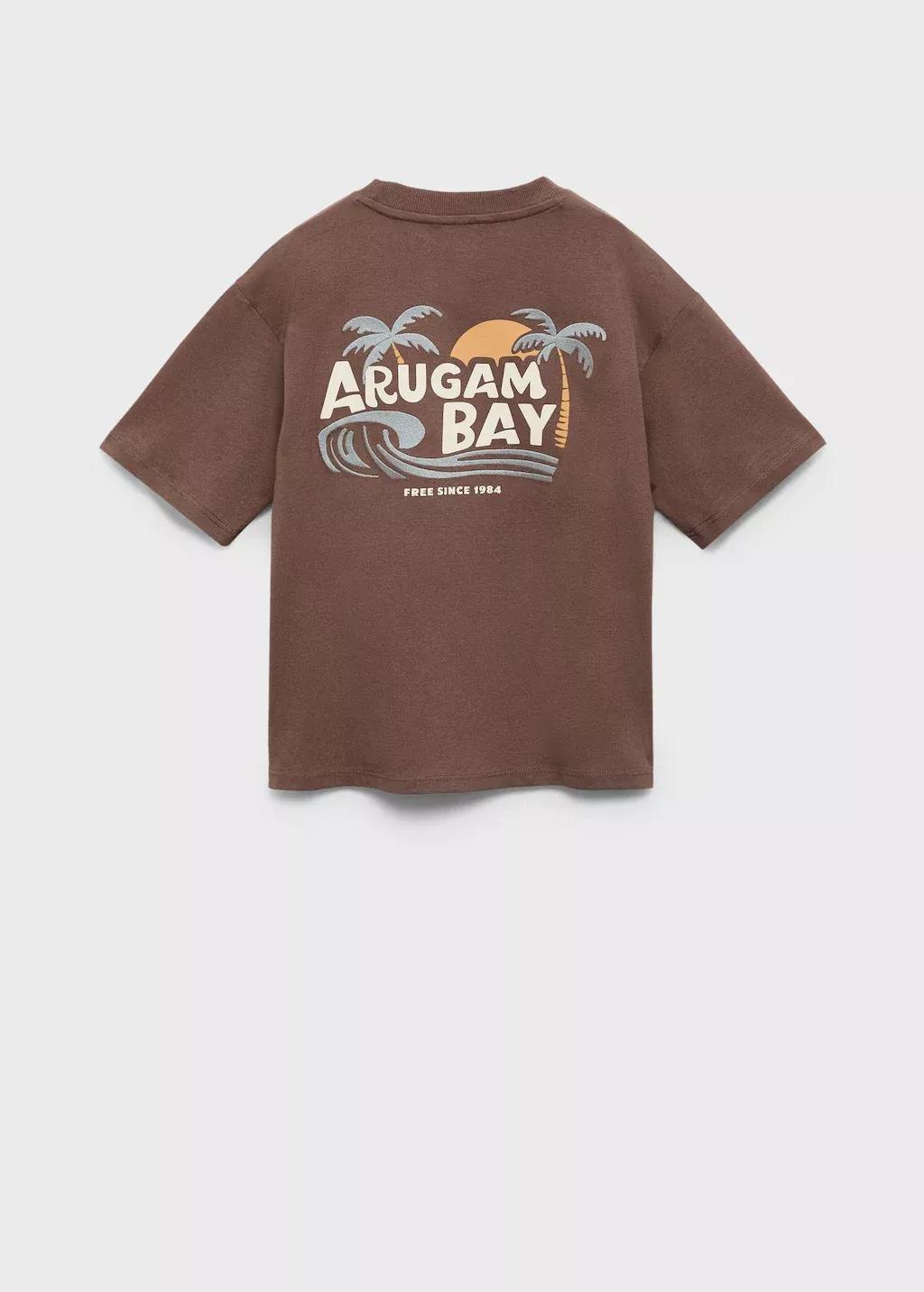 Brown Palm Print T-Shirt, Kids Boy, , large image number 4