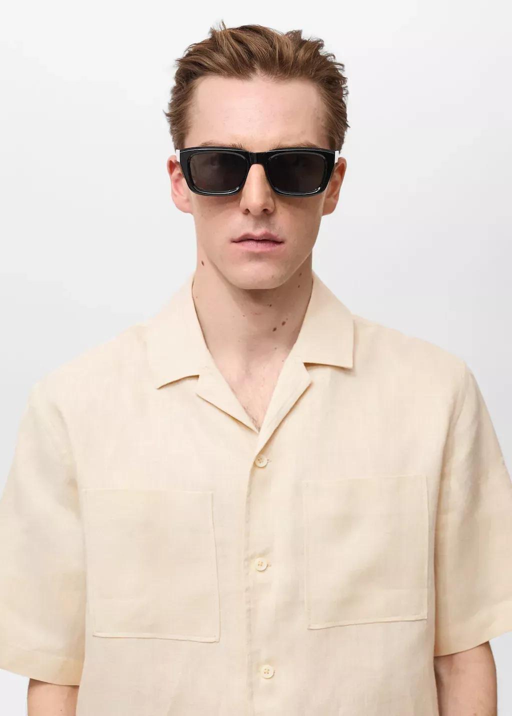 Beige Plain Casual Shirt, , large image number 1