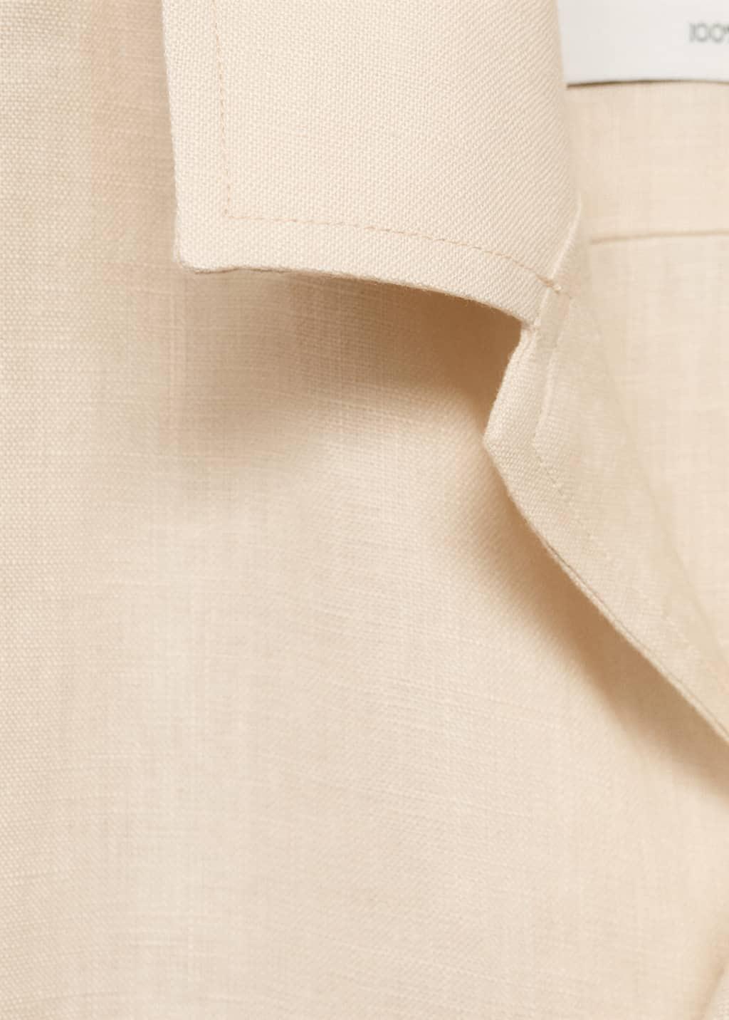 Beige Plain Casual Shirt, , large image number 4