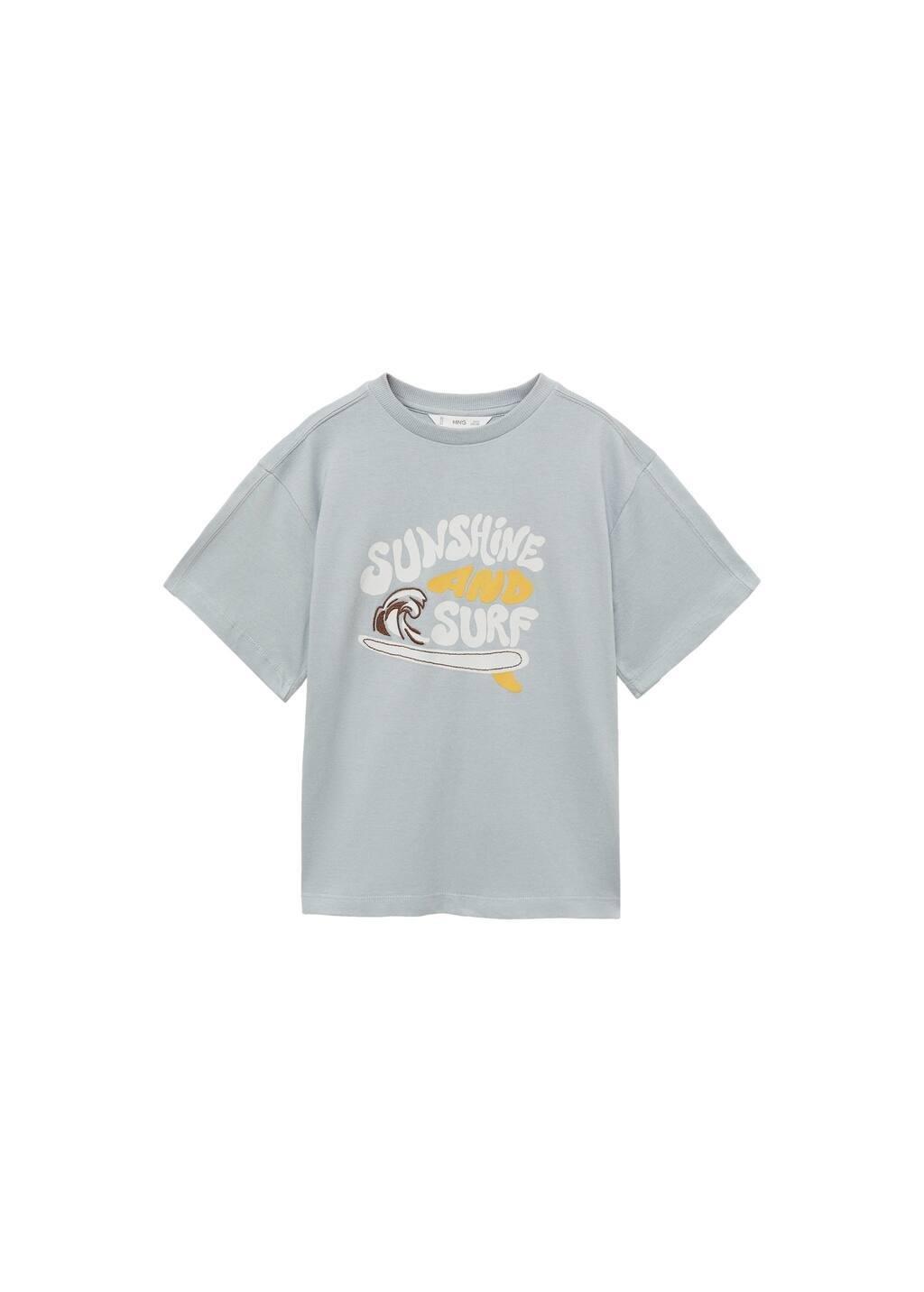Grey Lt Pastel Printed Cotton-Blend T-Shirt, Kids Boy, , large image number 0