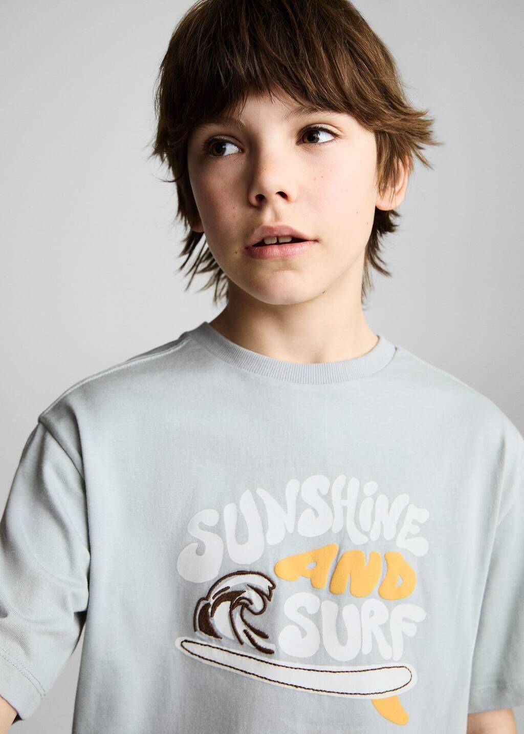 Grey Lt Pastel Printed Cotton-Blend T-Shirt, Kids Boy, , large image number 3