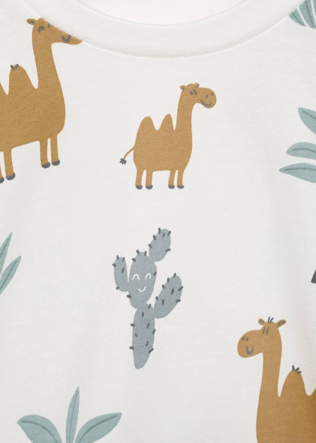 White Printed Cotton-Blend T-Shirt, Baby Boy, , large image number 2