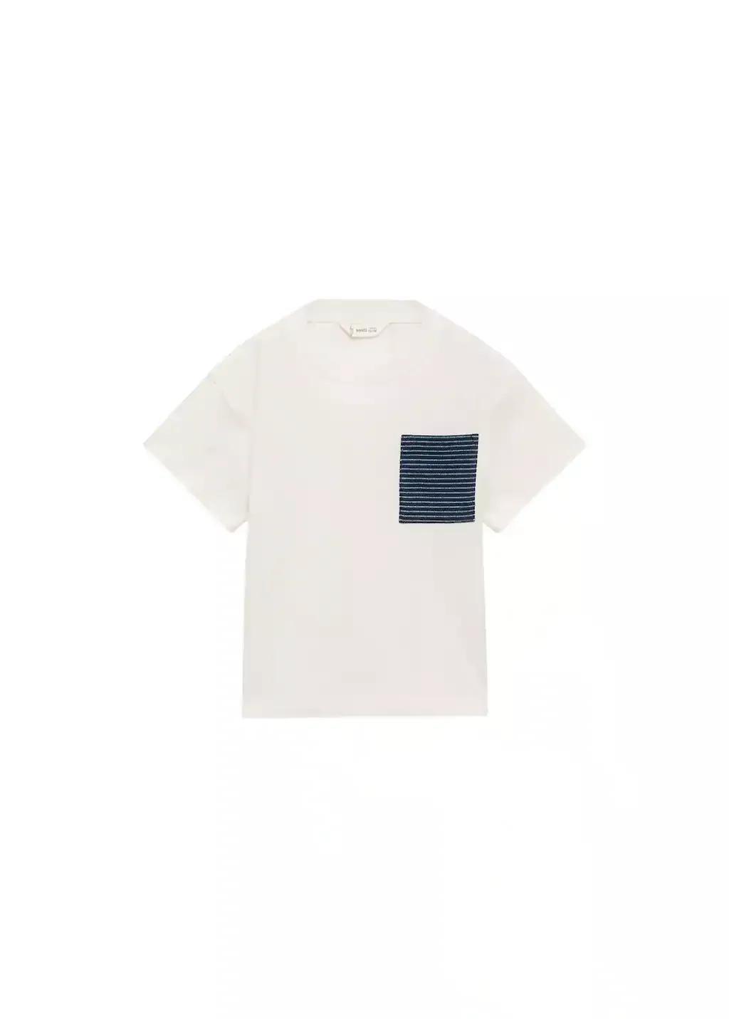 White Patch Cotton T-Shirt, Baby Boy, , medium