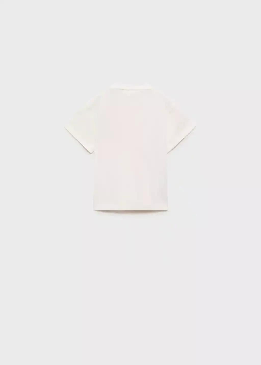 White Patch Cotton T-Shirt, Baby Boy, , large image number 1