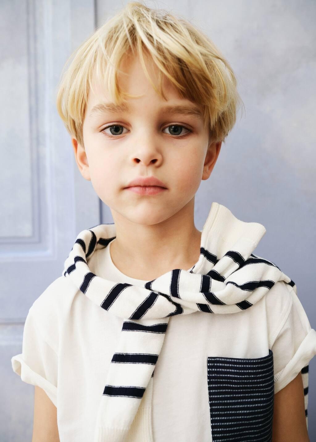 White Patch Cotton T-Shirt, Baby Boy, , large image number 2