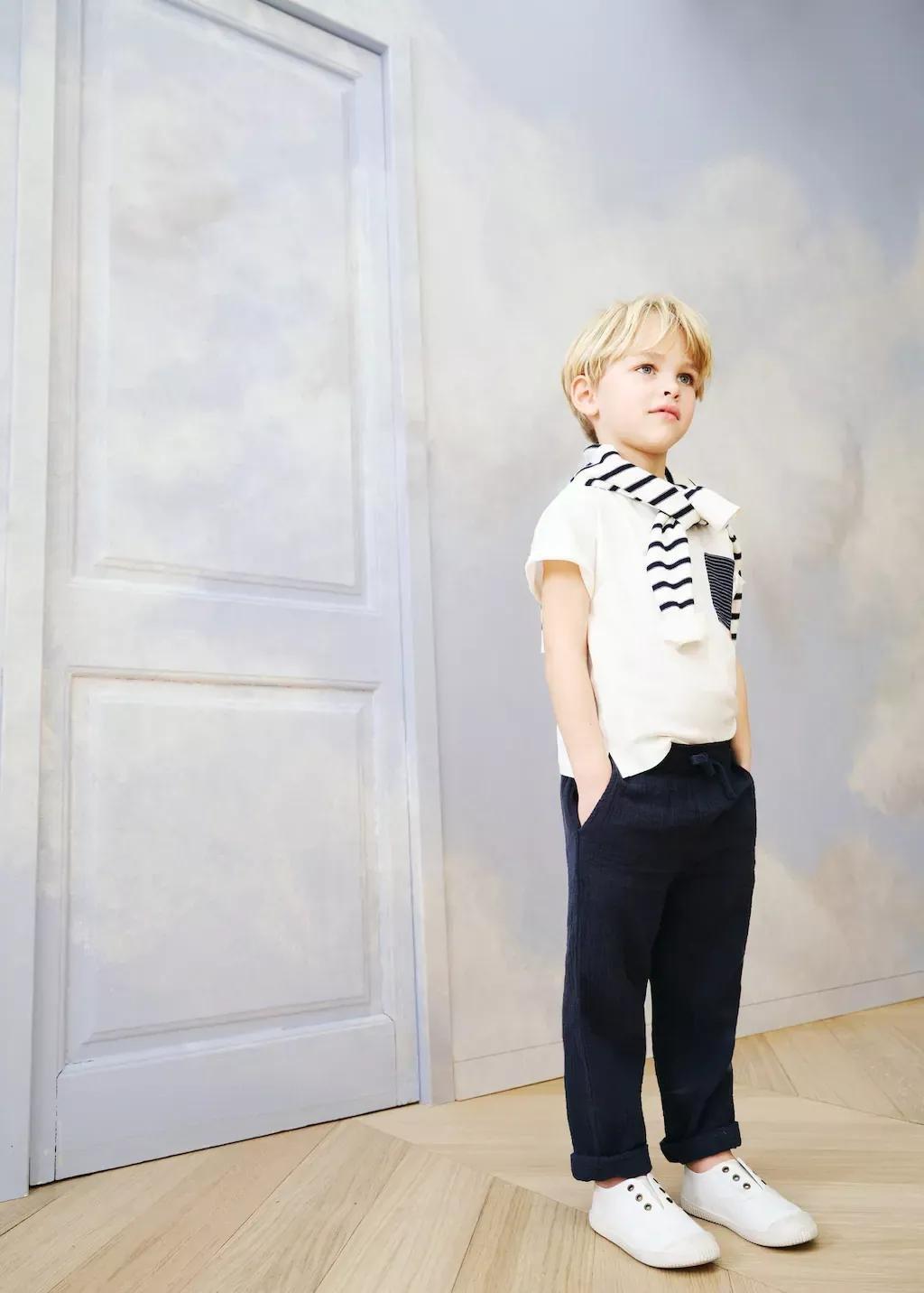White Patch Cotton T-Shirt, Baby Boy, , large image number 4