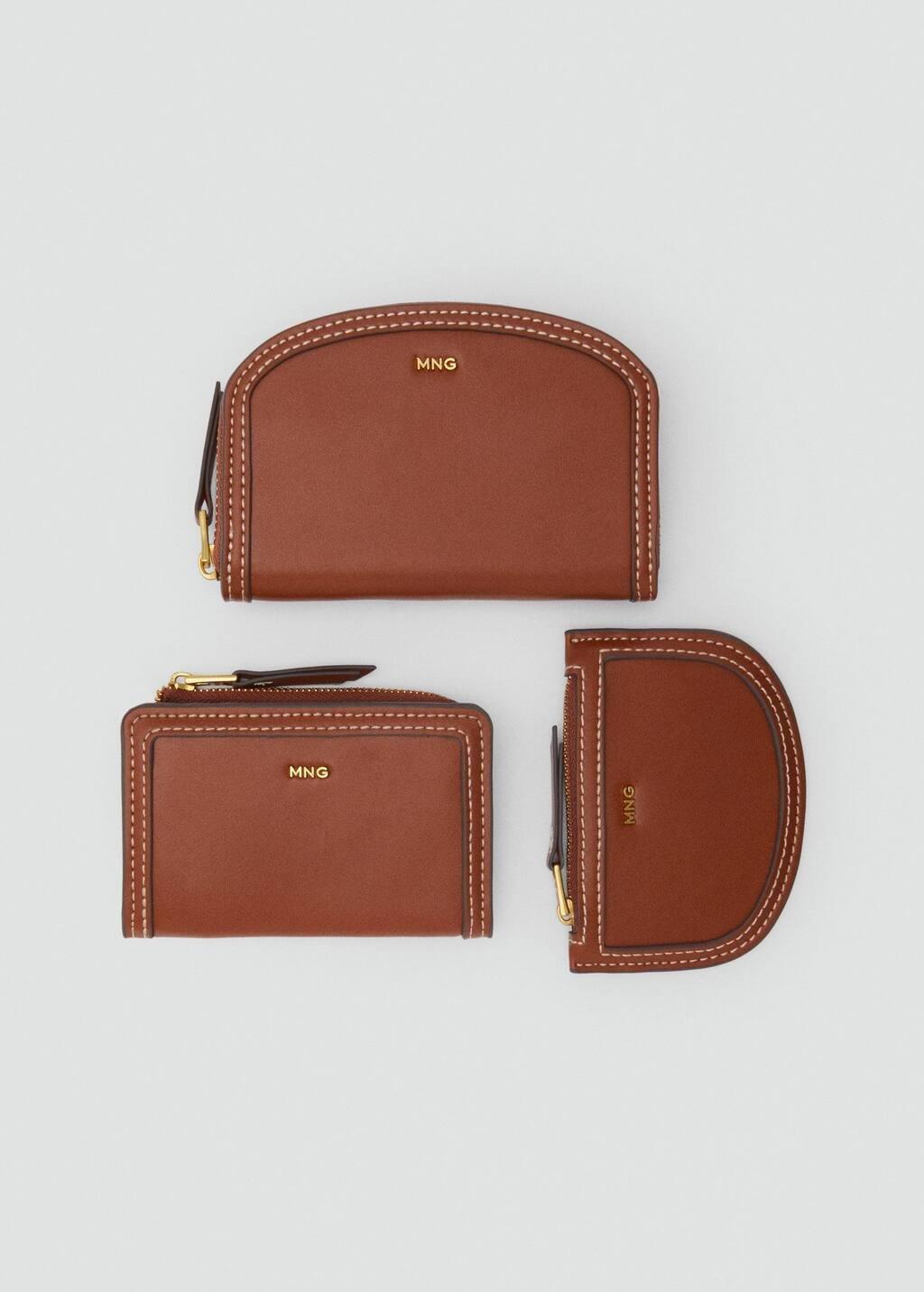 Brown Oval Leather Effect Wallet, Medium Brown, large image number 2