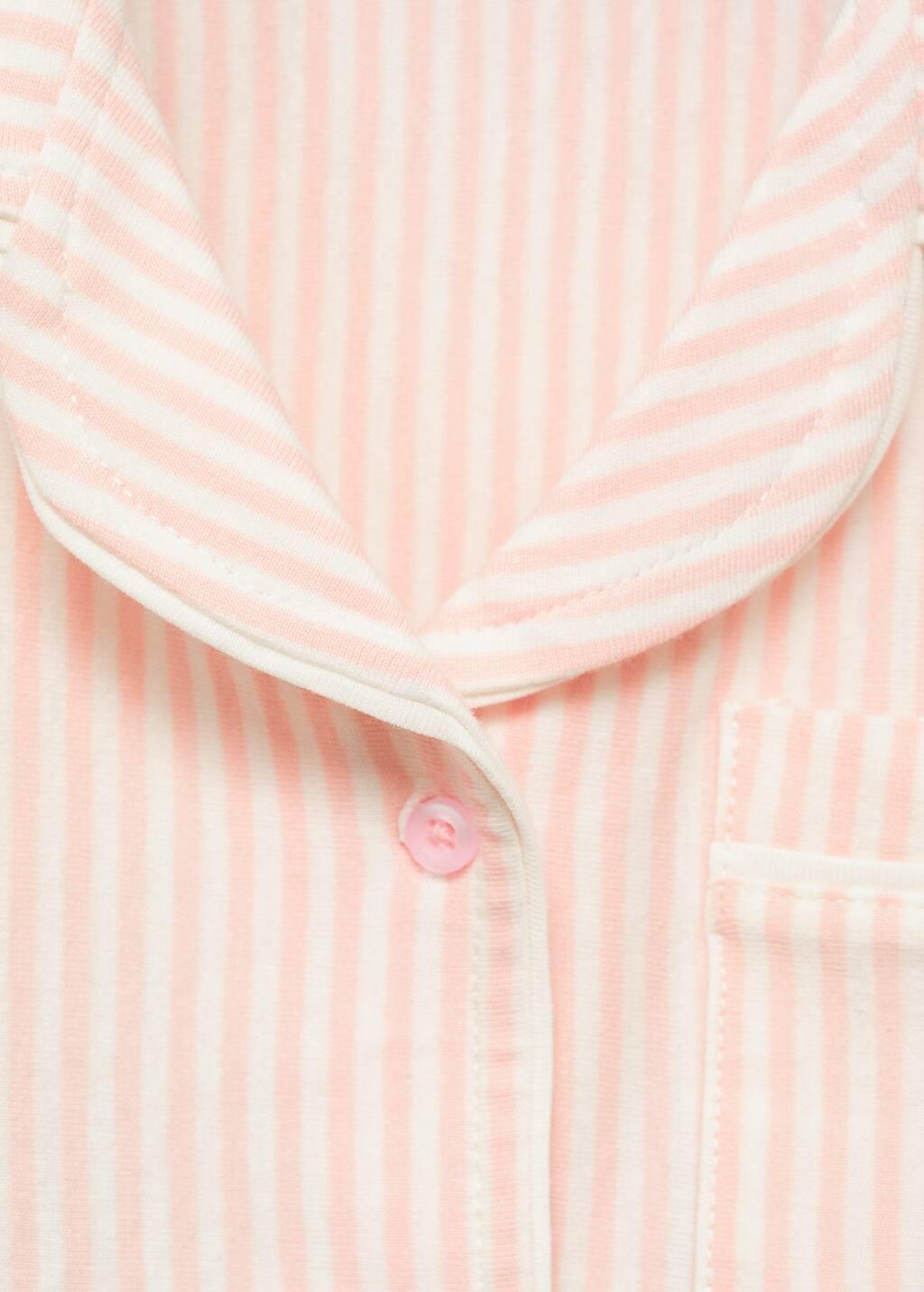 PINK Striped cotton short pyjamas, Baby Girl, , large image number 2