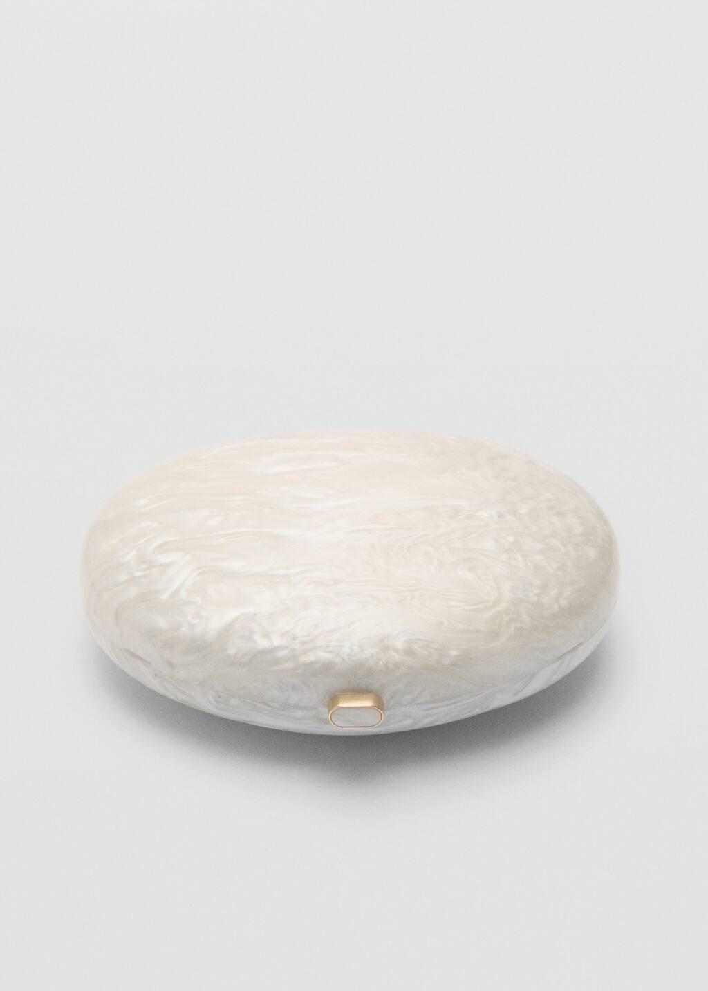 Beige Oval Clutch Bag, Light Beige, large image number 2