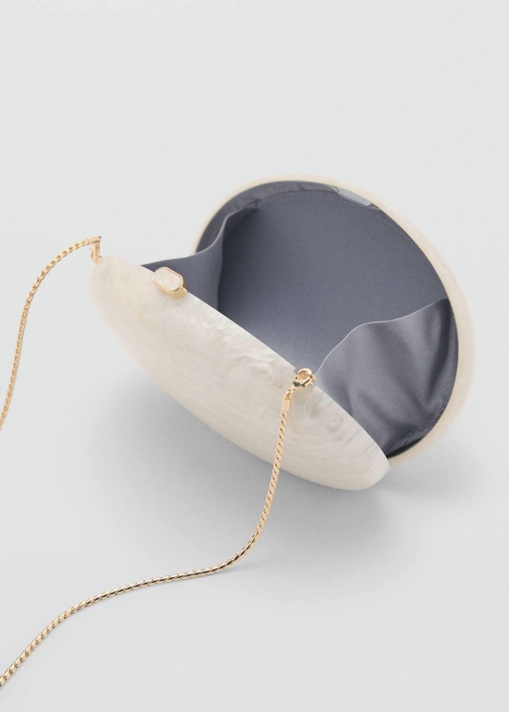 Beige Oval Clutch Bag, Light Beige, large image number 4