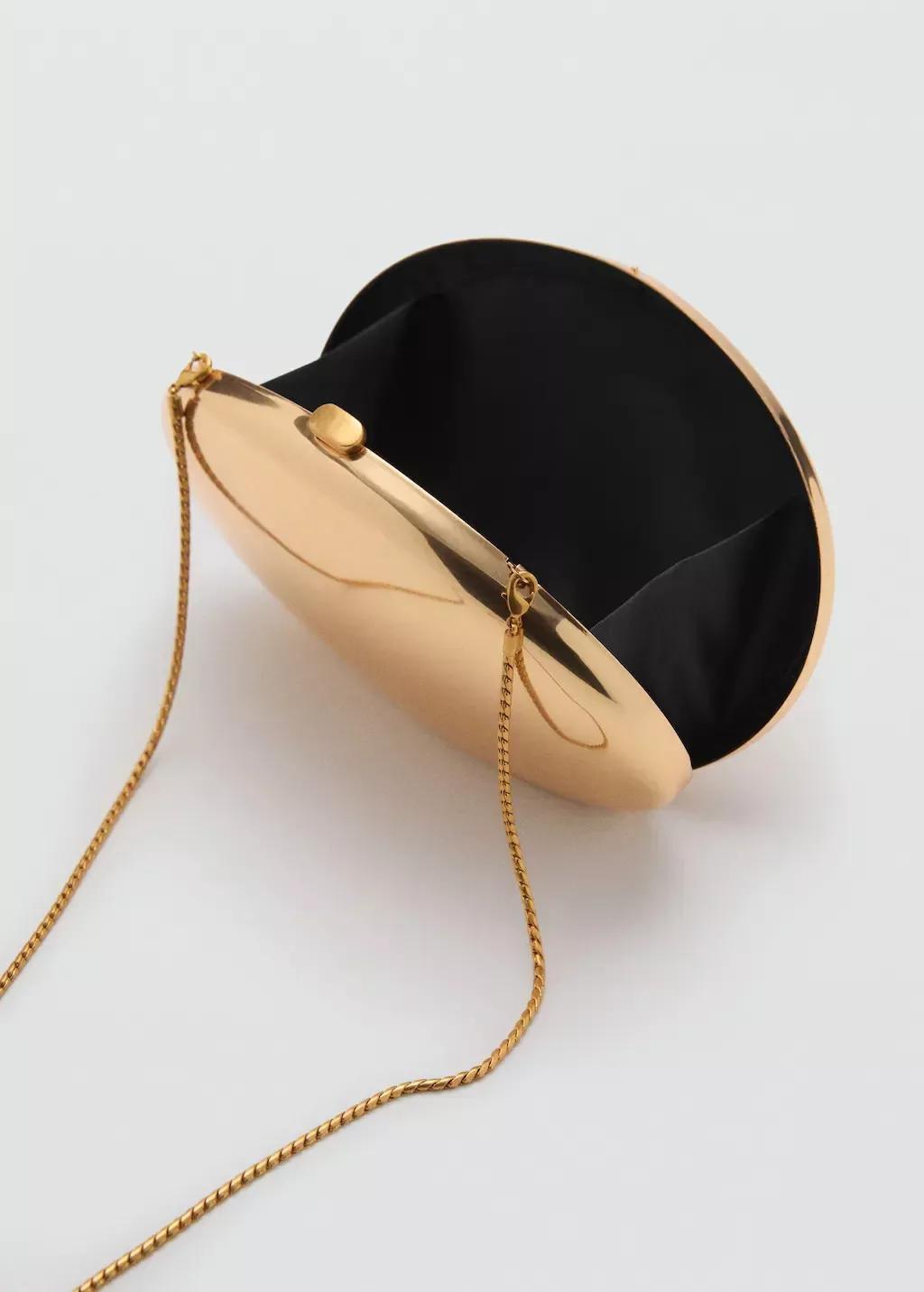 Gold Metallic Clutch Handbag, Gold, large image number 2