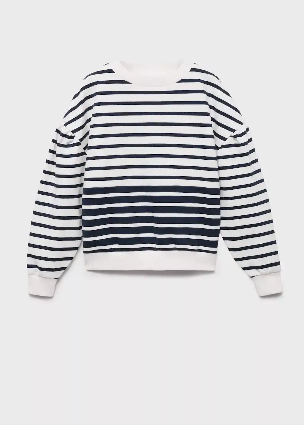 Navy Striped Print Sweatshirt, , large image number 0