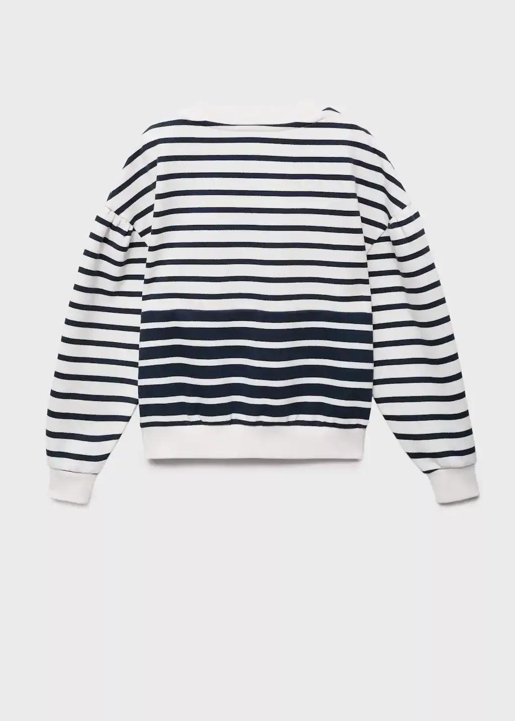 Navy Striped Print Sweatshirt, , large image number 1