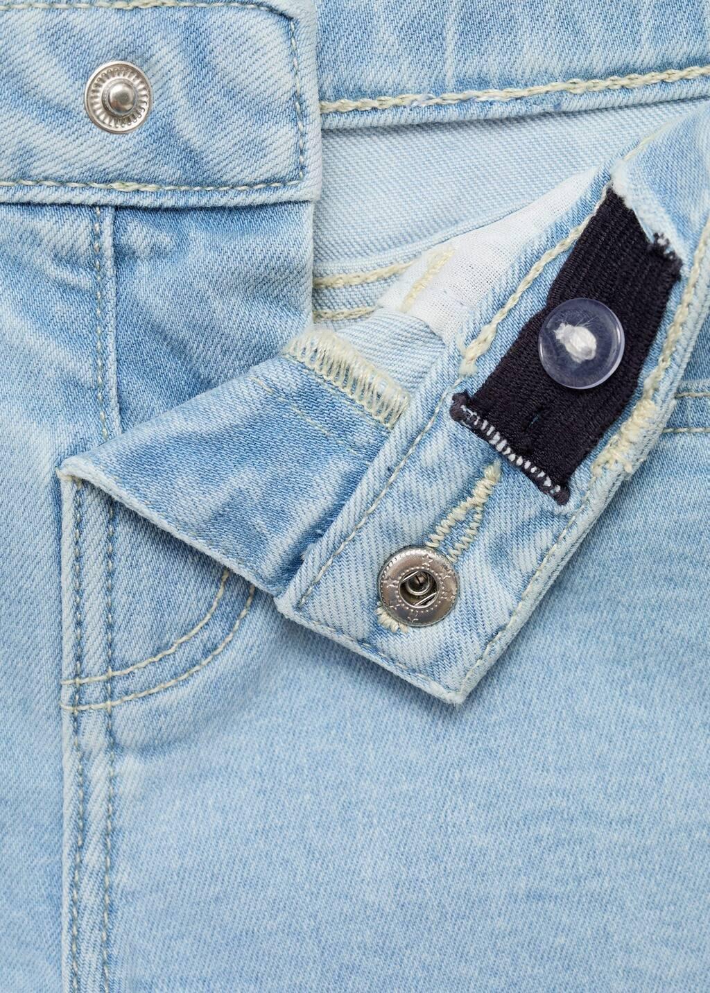 Blue Denim Shorts With Frayed Hem, Baby Girl, , large image number 2