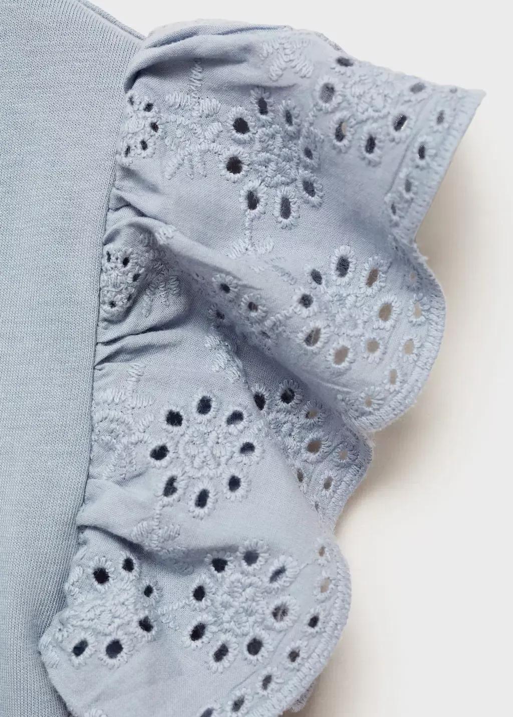 LT-PASTEL BLUE Frills embroidered t-shirt, Kids Girl, , large image number 2