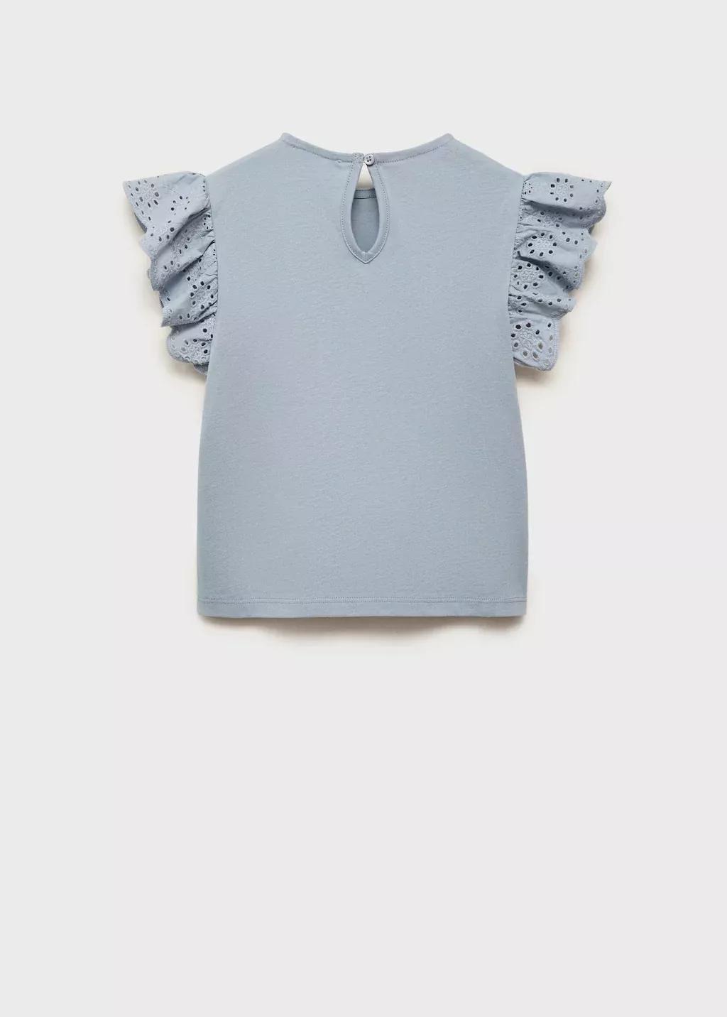 LT-PASTEL BLUE Frills embroidered t-shirt, Kids Girl, , large image number 4