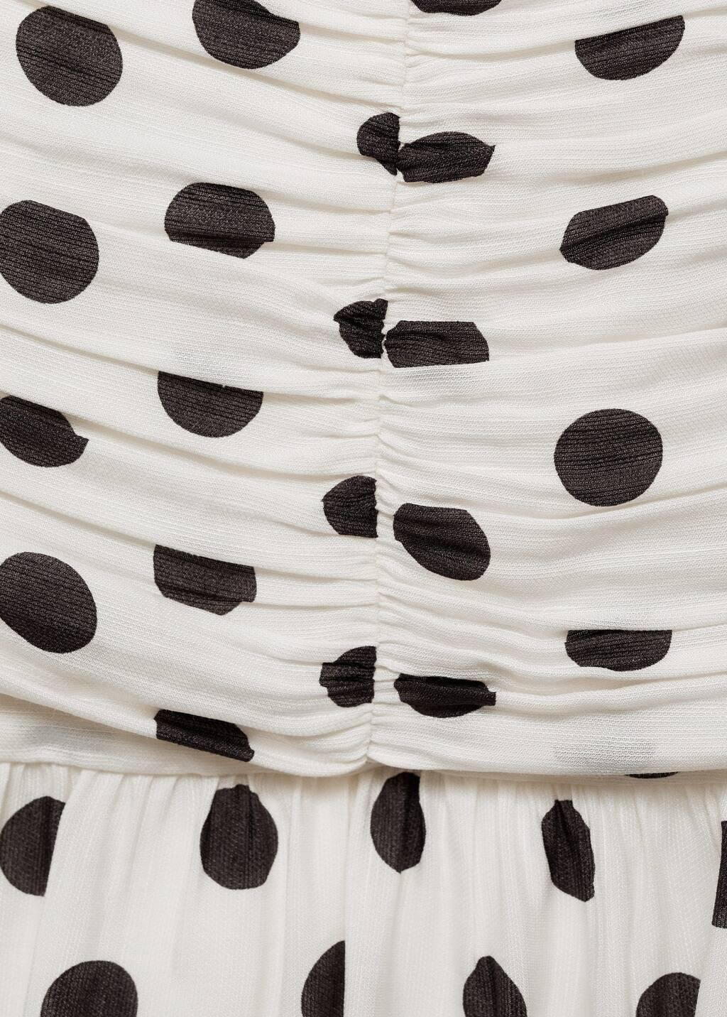 White Polka-Dot Dress With Draped Body, , large image number 4